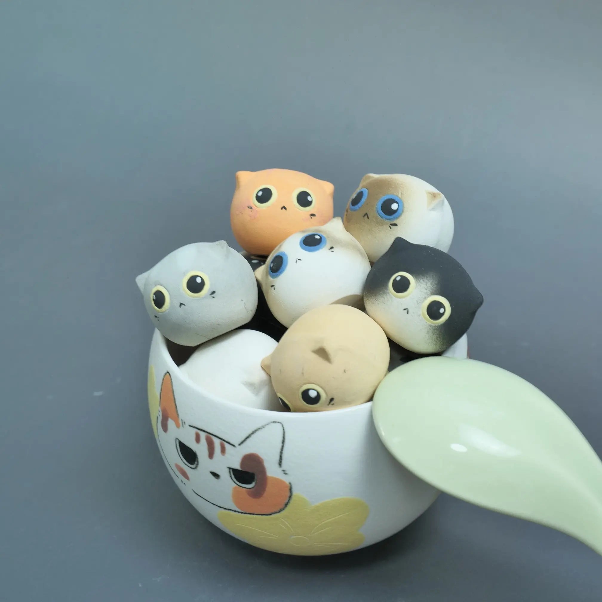 Boom Cat™ Handmade Ceramic Cat – Tea Pet, Diffuser & Desk Companion