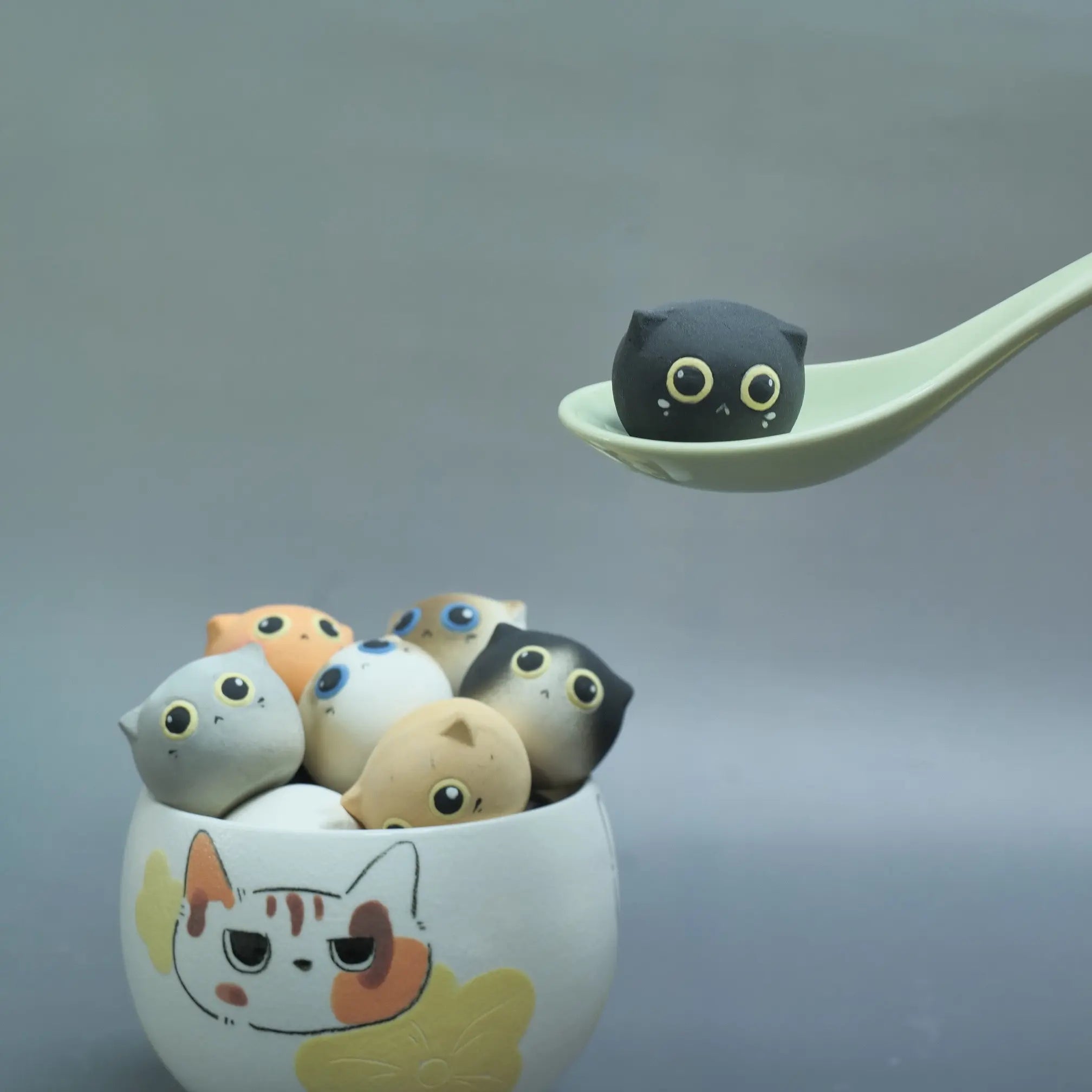 Boom Cat™ Handmade Ceramic Cat – Tea Pet, Diffuser & Desk Companion