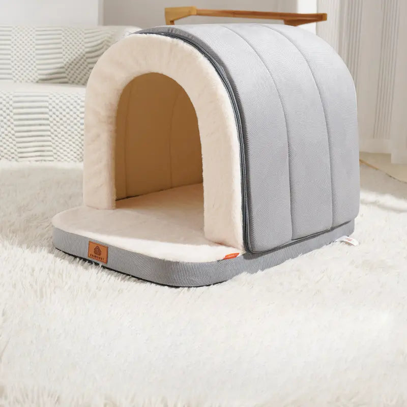 🔥Now Only £76.49 (Was £89.99)🔥Cave-Style Warm Deep Sleeping Snug Cat Cave Dog House, High-Elastic Sponge Base, Soft Plush Fabric Surface