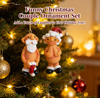 |🎁 Livraison gratuite dès 18,99 £ d'achat ! 🔥 10 % de réduction dès 2 articles achetés ! | Décorations de Noël Père Noël coquin et créatif – Ornements de sapin Père Noël amusants en résine (5 cm et 8 cm), jolis cadeaux à suspendre pour Noël