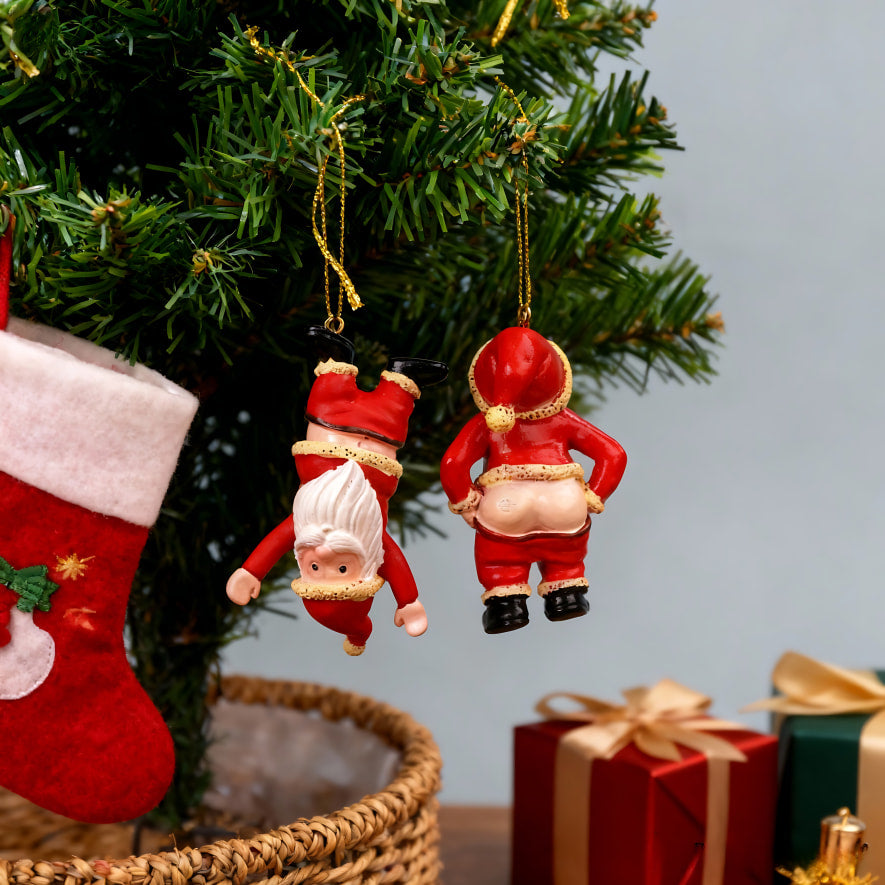 |🎁 Free Shipping on Orders Over £18.99, 🔥 10% OFF When You Buy 2!|Creative Naughty Santa Ornament – Resin Santa Figurine for Christmas Decorations & Christmas Tree Décor That Adds Humor to Your Holiday