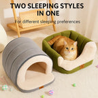 🔥Now Only £76.49 (Was £89.99)🔥Cave-Style Warm Deep Sleeping Snug Cat Cave Dog House, High-Elastic Sponge Base, Soft Plush Fabric Surface