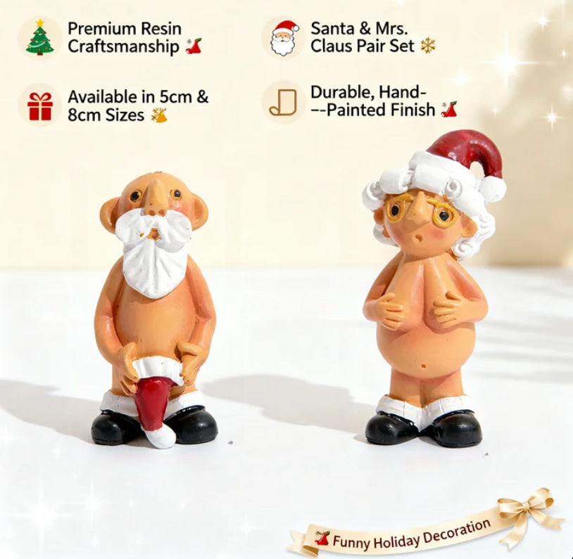 |🎁 Free Shipping on Orders Over £18.99, 🔥 10% OFF When You Buy 2!|Creative Naughty Santa Christmas Decorations – 5CM & 8CM Funny Resin Santa Tree Ornaments, Cute Xmas Hanging Decor Gifts