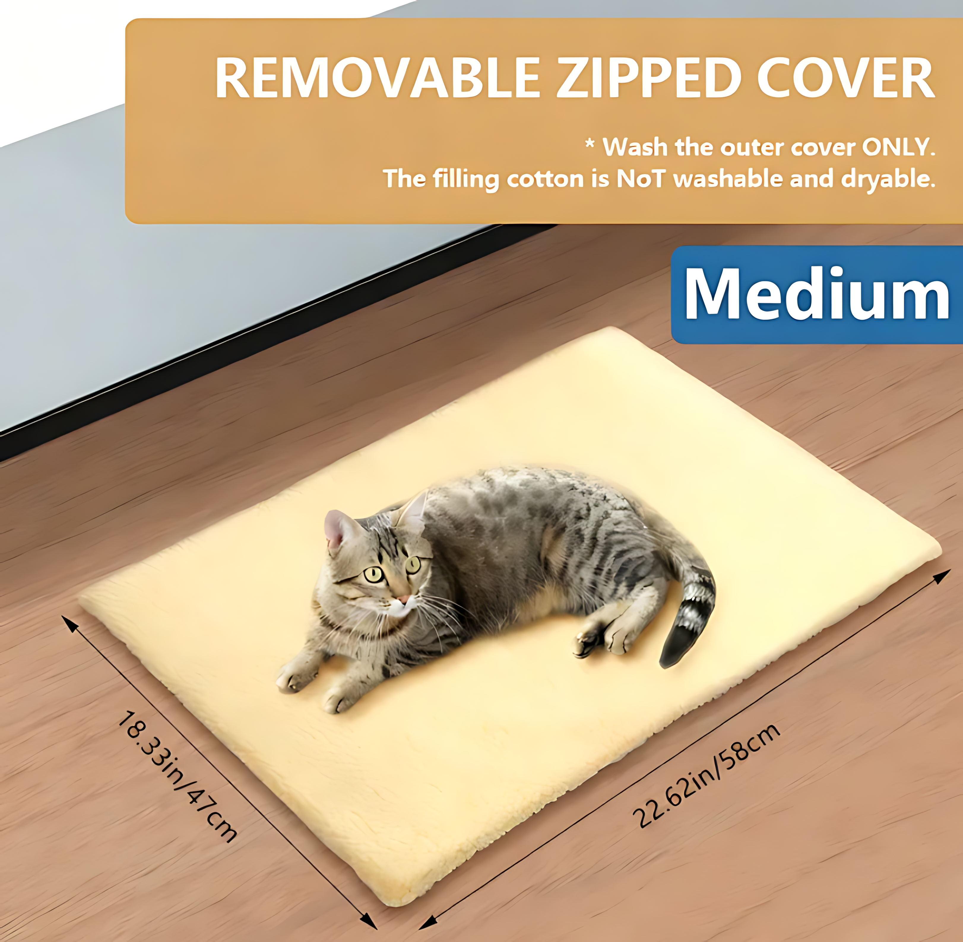 Merry & Joy Self-Heating Pet Mat — 2 cm Thick Lamb Fleece Bed for Dogs & Cats(19x24inch)