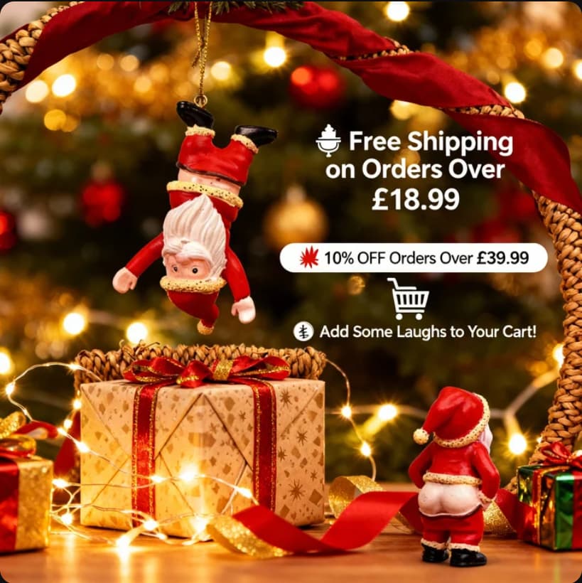 |🎁 Free Shipping on Orders Over £18.99, 🔥 10% OFF When You Buy 2!|Creative Naughty Santa Ornament – Resin Santa Figurine for Christmas Decorations & Christmas Tree Décor That Adds Humor to Your Holiday
