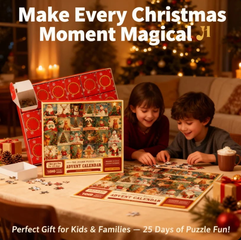 🎅 Christmas Countdown Puzzle Advent Calendar – 24 Days of Festive Jigsaw Fun | 1000-Piece Holiday Puzzle Set 🎁✨ Order Now & Enjoy 10% OFF!