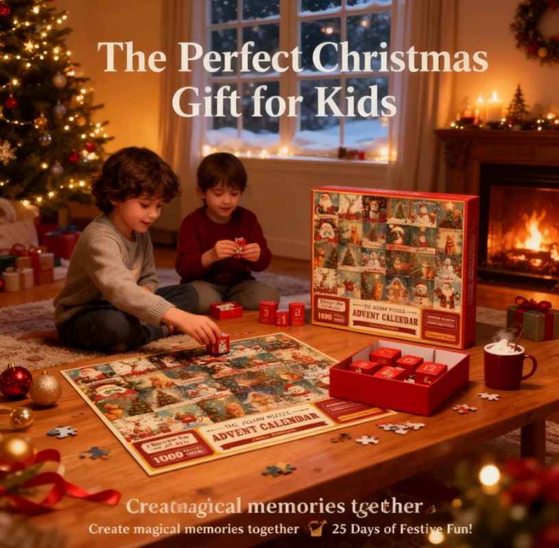 🎅 Christmas Countdown Puzzle Advent Calendar – 24 Days of Festive Jigsaw Fun | 1000-Piece Holiday Puzzle Set 🎁✨ Order Now & Enjoy 10% OFF!