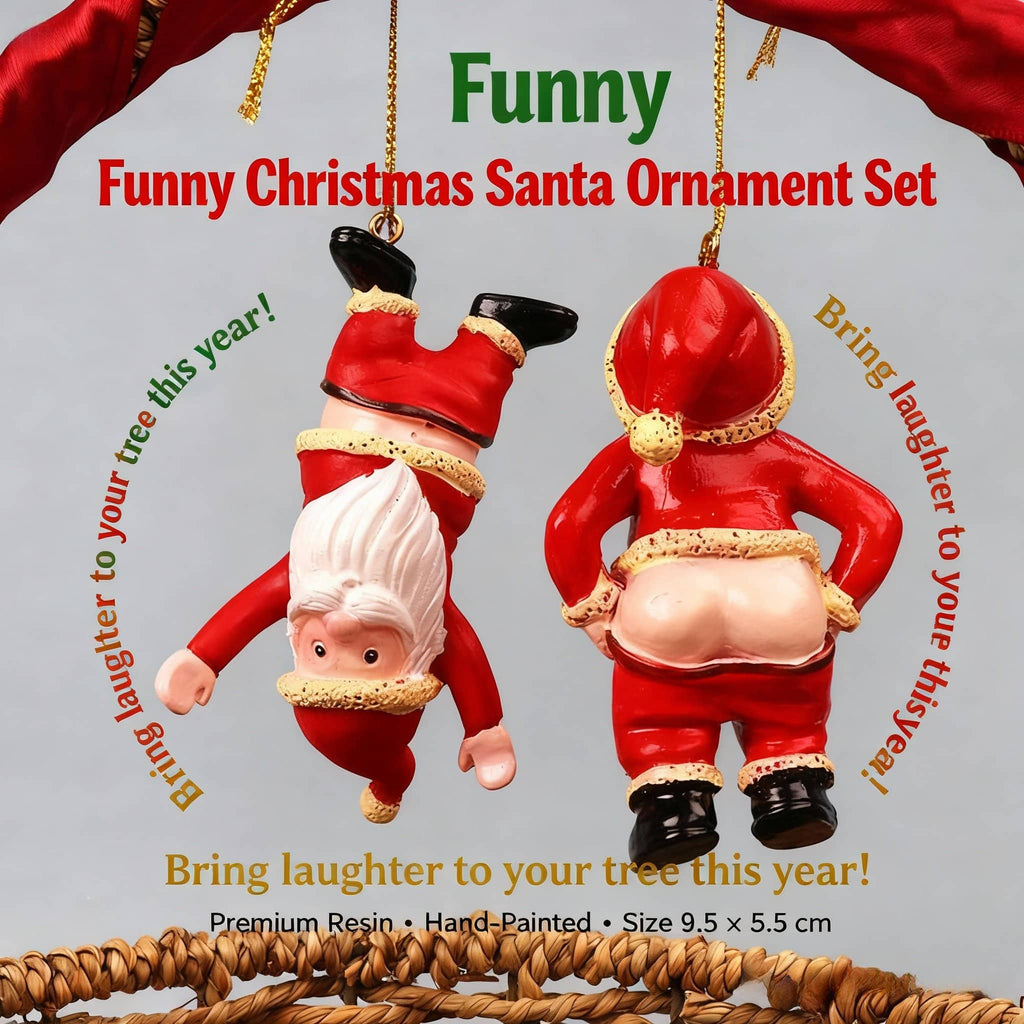 |🎁 Free Shipping on Orders Over £18.99, 🔥 10% OFF When You Buy 2!|Creative Naughty Santa Ornament – Resin Santa Figurine for Christmas Decorations & Christmas Tree Décor That Adds Humor to Your Holiday