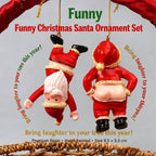 |🎁 Livraison gratuite dès 18,99 £ d'achat ! 🔥 10 % de réduction dès 2 articles achetés ! | Ornement Père Noël coquin et original – Figurine de Père Noël en résine pour décorer votre sapin de Noël et ajouter une touche d'humour à vos fêtes