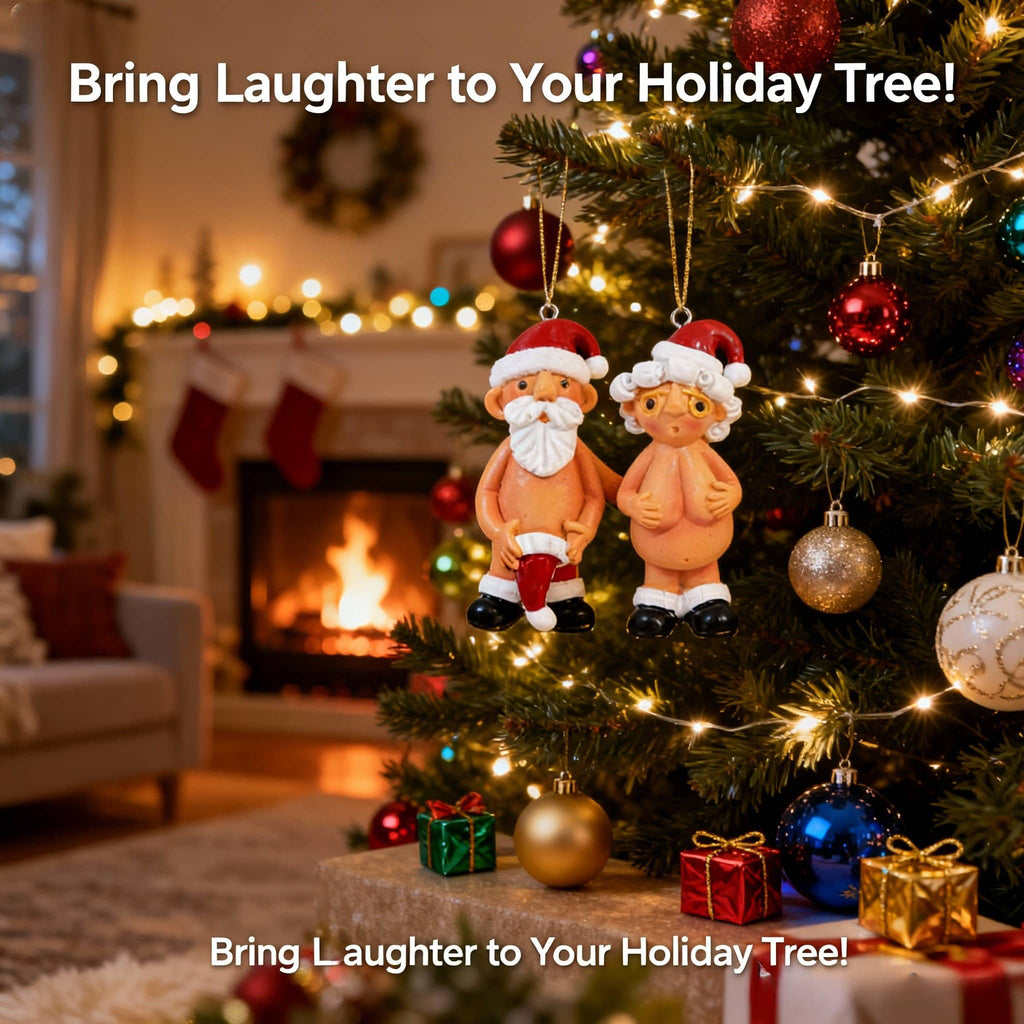 |🎁 Free Shipping on Orders Over £18.99, 🔥 10% OFF When You Buy 2!|Creative Naughty Santa Christmas Decorations – 5CM & 8CM Funny Resin Santa Tree Ornaments, Cute Xmas Hanging Decor Gifts