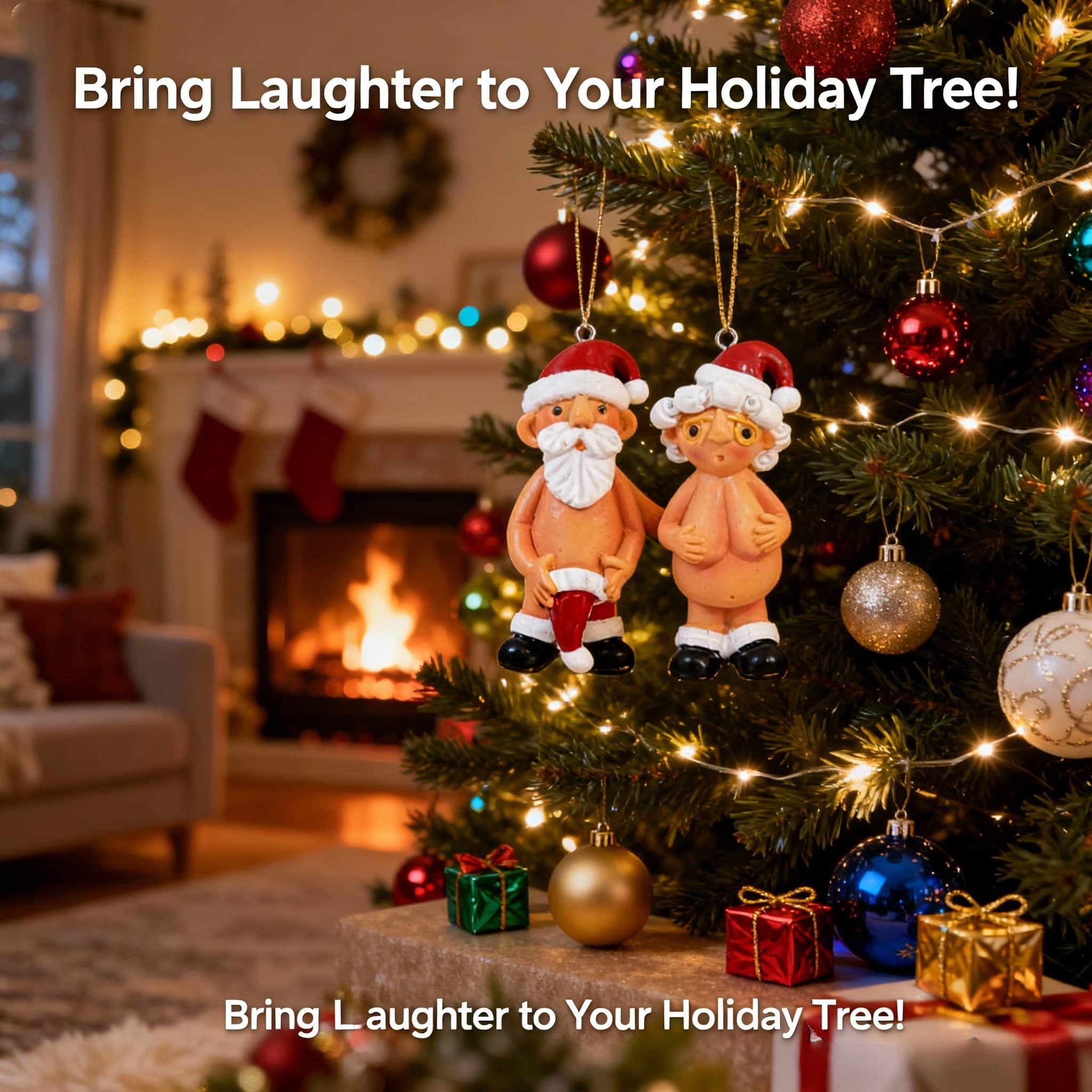 |🎁 Free Shipping on Orders Over £18.99, 🔥 10% OFF When You Buy 2!|Creative Naughty Santa Christmas Decorations – 5CM & 8CM Funny Resin Santa Tree Ornaments, Cute Xmas Hanging Decor Gifts