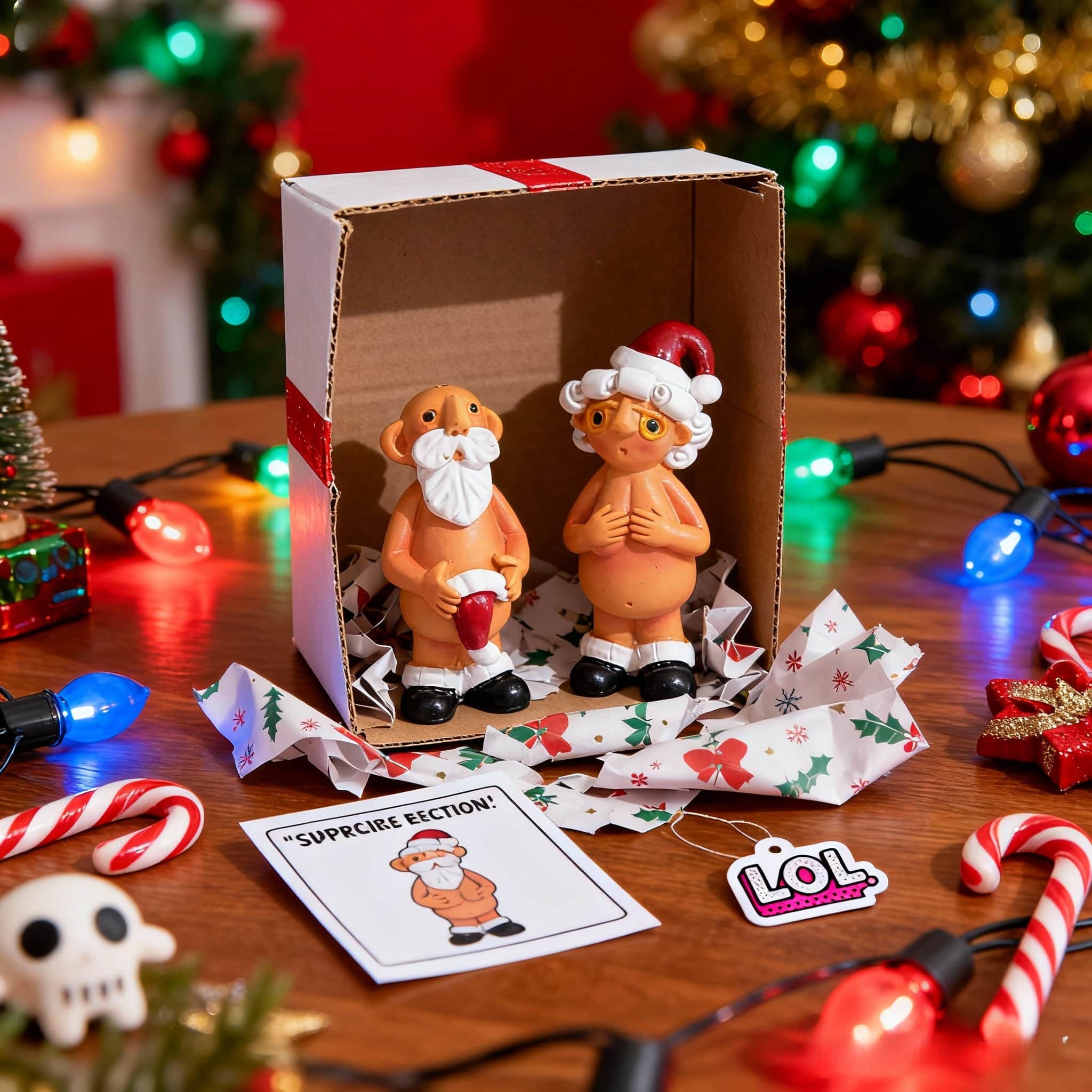 |🎁 Free Shipping on Orders Over £18.99, 🔥 10% OFF When You Buy 2!|Creative Naughty Santa Christmas Decorations – 5CM & 8CM Funny Resin Santa Tree Ornaments, Cute Xmas Hanging Decor Gifts
