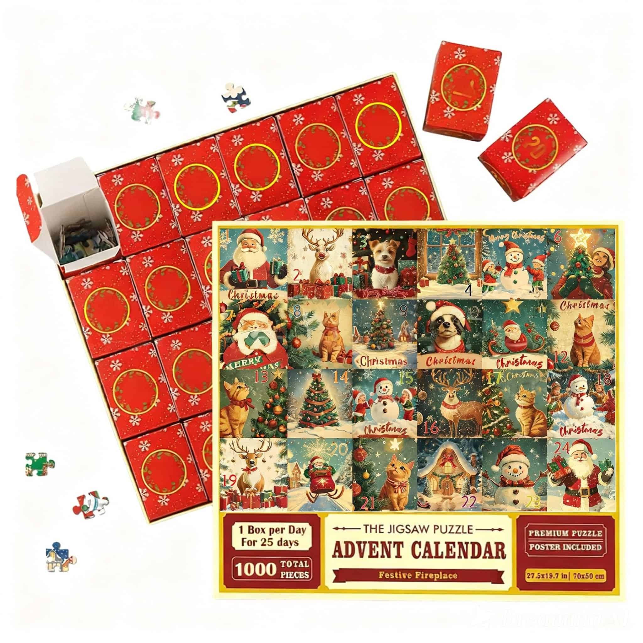 🎅 Christmas Countdown Puzzle Advent Calendar – 24 Days of Festive Jigsaw Fun | 1000-Piece Holiday Puzzle Set 🎁✨ Order Now & Enjoy 10% OFF!