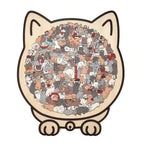 🎁Christmas Sale up to 53% OFF🎅|135-Piece Morandi-Colored Cat Shaped Wooden Jigsaw Puzzle
