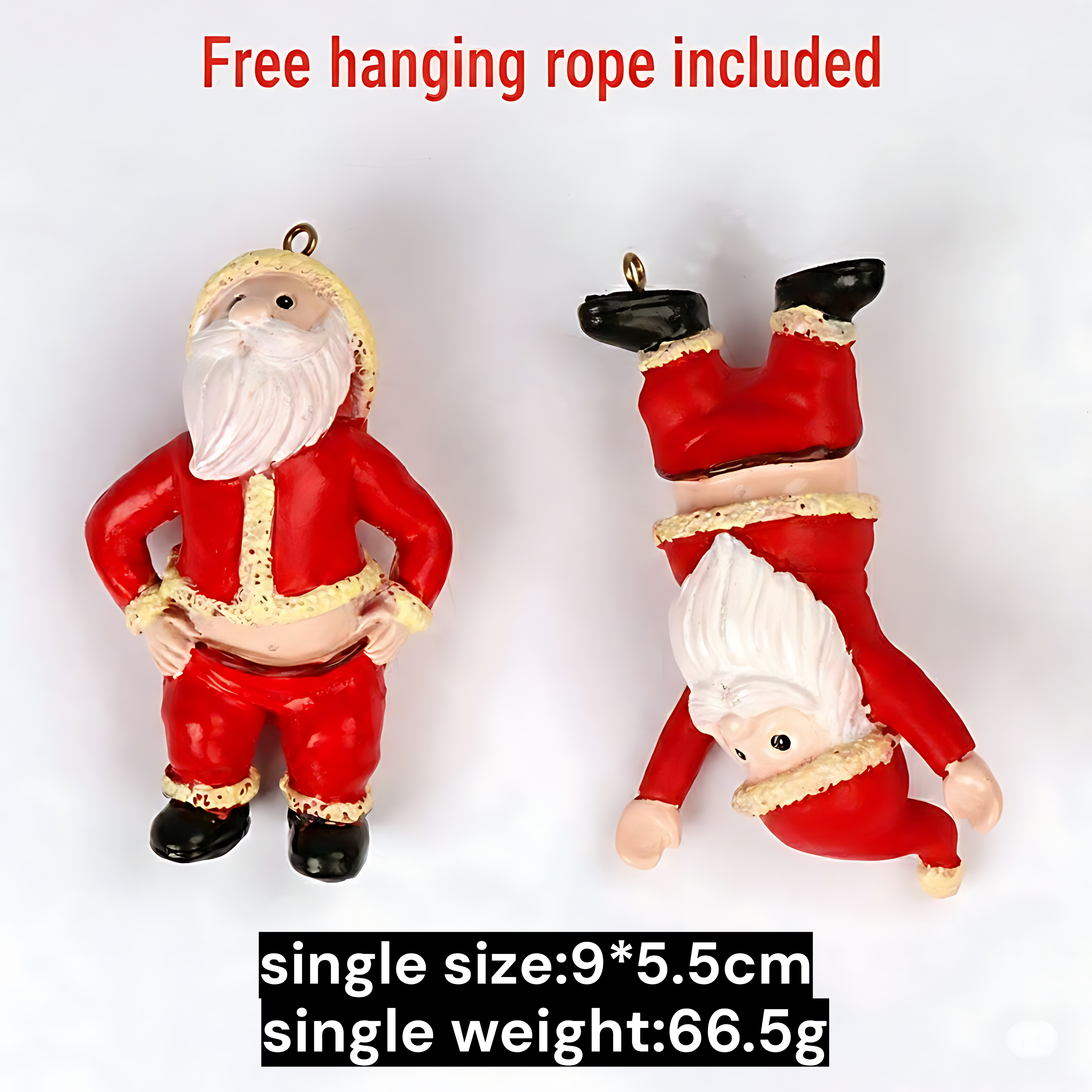 Creative Naughty Santa Ornament – Resin Santa Figurine for Christmas Decorations & Christmas Tree Décor That Adds Humor to Your Holiday